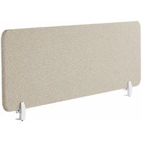 Schreibtisch Trennwand Beige Stoff PET Kunststoff 130 x 40 cm zum Aufstellen Klemmen Schallschutz Sichtschutz Pinnwand Büro Home Office - Beige von BELIANI