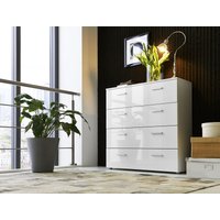 Schubladen Kommode Sideboard marbella 3 in Hochglanz weiß - Made in Germany - - Weiß - Bmg Möbel von BMG MÖBEL