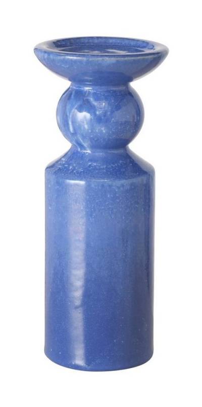 BOLTZE GRUPPE GmbH Kerzenleuchter PERUYA, H 23 cm, Blau, Steingut, für Stabkerzen, (1 St), mit Reaktivglasur von BOLTZE GRUPPE GmbH