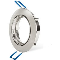 2x Ultra Flach Einbaurahmen Rund Schwenkbar Edestahl gebürstet Einbaustrahler Ø80mm Einbautiefe 22mm Deckeneinbaustrahler Einbauleuchte led von BRAYTRON