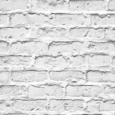 BUVU tapete 53x1000cm Steintapete Weiß Natur Stein, schöne edle Tapete im Steinmauer Loft Design, moderne 3D Optik für Wohnzimmer, Schlafzimmer oder Küche von BUVU
