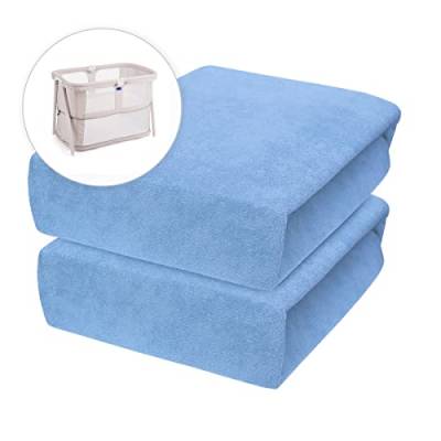 2 x Baby Comfort Frottee Spannbettlaken für 95 x 65 cm Reisebett Matratze (blau) von Baby Comfort