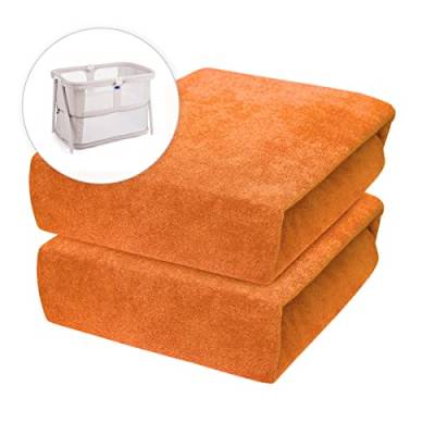 2 x Baby Comfort Frottee Spannbettlaken für 95 x 65 cm Reisebett Matratze (orange) von Baby Comfort