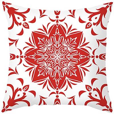 Banemi Kissenbezug 50X50cm Lustig, Blumen Weiß Rot Polyester für Home Outdoor von Banemi