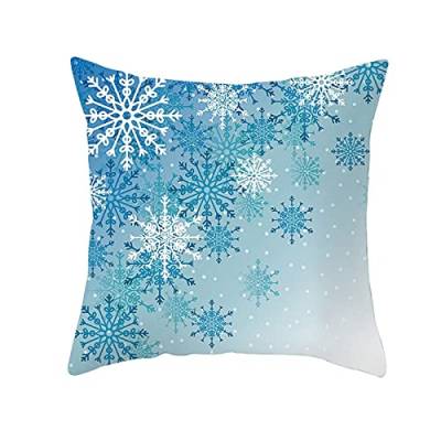 Kissenbezug 50X50 cm, Weihnachten Quadratischer Kissenbezug Schneeflocke Polyester Kissenbezüge für Sofa von Banemi