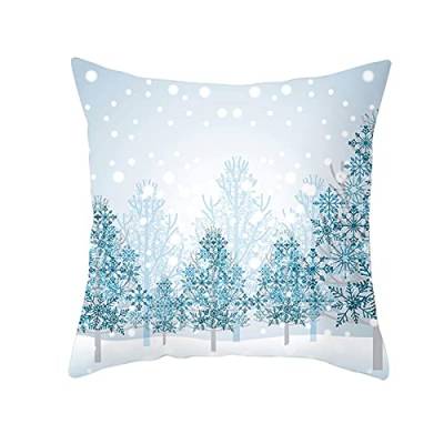 Kühl Kissenbezug, Weihnachten Kissenbezug Dekorativ Schneeflocken Bäume Polyester Weihnachtsschmuck fürs Wohnzimmer 50X50CM von Banemi