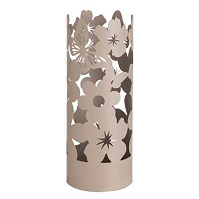 Baroni Home Schirmständer Modernes Design Regenschirmhalter aus Metall Flowers mit 2 Haken und Abnehmbarer Regenschutz, 19 x 19 x 49 cm (Taupe) von Baroni Home