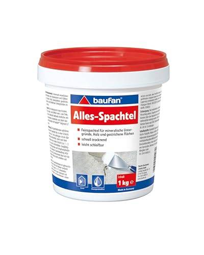 Baufan Alles-Spachtel Weiß 1kg I Zum Ausbessern & Glätten von mineralischen Untergründen wie Putz, Beton I Schnell trocknend & gut schleifbar von Baufan