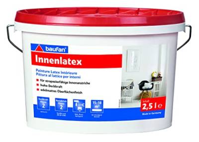 Baufan Innenlatex 2,5 Liter, 21422, weiß, 2.5 l (1er Pack) von Baufan