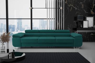 Beautysofa Schlafsofa Couch Dreisitzer Schlafsofa modernen Stil, mit Verstellbare Kopfstütze, Schlaffunktion von Beautysofa