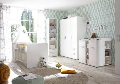 Begabino Babyzimmer-Komplettset Bibo, (Set, 3-St., Bett, Wickelkommode, Schrank), Bett + Wickelkommode + 3-trg. Schrank von Begabino