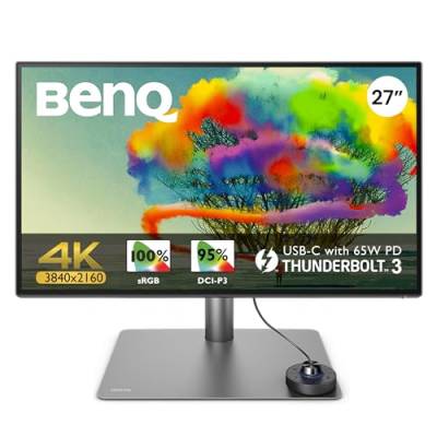 BenQ PD2725U Grafiker Monitor (AQCOLOR Technologie, 27 Zoll, 4K UHD, IPS, P3 Farbraum, Thunderbolt /USB-C-Laden, DP / HDMI, KVM, Hardware kalibriert, HDR 400, Höhenverstellbar), MacBook kompatibel von BenQ