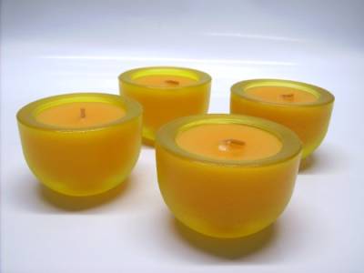 4 x Duft Kerze *Double* Orangenduft Kerze im Glas von Beo