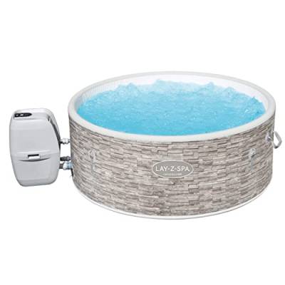 Bestway LAY-Z-SPA Vancouver AirJet Plus™ WiFi Whirlpool, 155 x 60 cm, mit App-Steuerung, 3-5 Personen, rund, Stein-Optik von Bestway