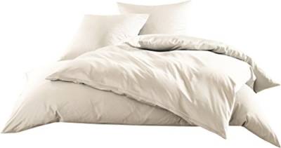 Mako-Satin Baumwollsatin Bettwäsche Uni einfarbig zum Kombinieren (Bettbezug 155 cm x 200 cm, Natur) von Bettwaesche-mit-Stil