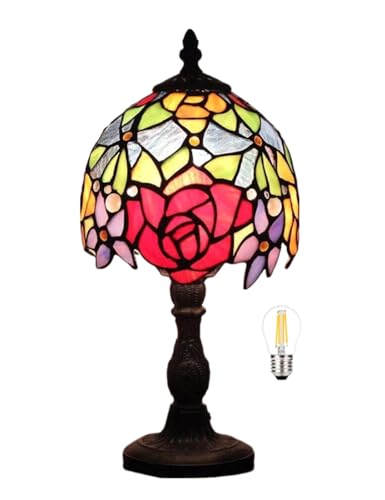 Bidesen 6" Kleine Blumen Blume Pastoral Tiffany Stil Tischlampe Nachttischlampe Schreibtischlampe Wohnzimmer Bar Lampe von Bidesen