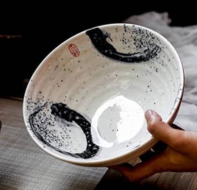 Bidesen Salatschüssel, Große Schüssel aus Keramik, Handverziert Salatschale/Obstschale Suppenschale-20cm von Bidesen