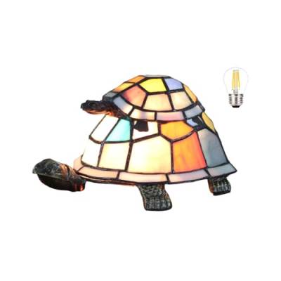 Bidesen Double Coloured Turtle Glas Tischlampe, Vintage Tischlampen, Handgemachte Tischlampen mit farbigen Glasschirmen, Schlafzimmer Nachttischlampen, Arbeitszimmer Tischlampen, Büro Tischlampen von Bidesen