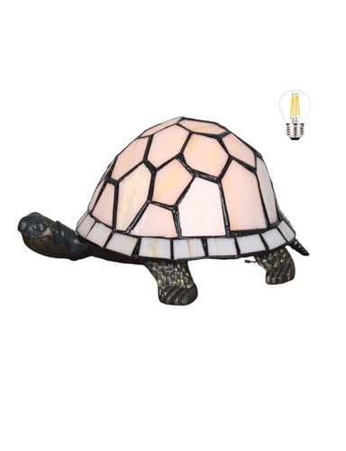 Bidesen Tierische Tischlampe Im Tiffany-stil, Vintage-tischlampe, Handgefertigte Tischlampe Mit Buntglasschirm, Schlafzimmer-nachttischlampe, Arbeitszimmer-tischlampe, Büro-tischlampe(Color:Turtle 1) von Bidesen
