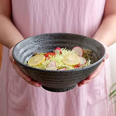 Tabellengeschirr Keramik Ramen Bowl - Japanische Nudeln Schalen Abendessen Für Pasta -suppe Pho Mixing Salat Geschirr Snack Getreide Essen Für Neue Häuser Hauswärmegeschenke(1 pack) von Bidesen
