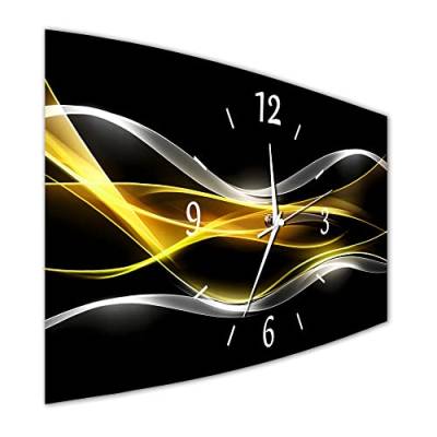 BM Funk Quarz Wanduhr Funkwanduhr Funkwanduhren Funkuhr Funkuhren kein Ticken lautlos geräuschlos leise modern ohne Tickgeräusche groÃŸ XXL Wohnzimmer Küche Digital Art Abstrakt 10076-1a WZ von Bilder-Manufaktur