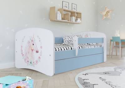 Bjird Kinderbett Babydream 180x80 cm 160x80 cm 140x70 cm (optional mit Matratze, mit Schublade Rausfallschutz und Lattenrost), verschieden Farben und Varianten für Mädchen und Jungen von Bjird