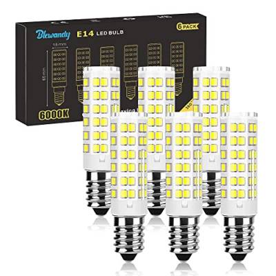 E14 LED Birne 5W, Kaltweiß 6000K LED Lampe 550LM, Leuchtmittel E14 ersetzt 50W Halogenlampen, Kein Flackern Kühlschranklampe Nicht Dimmbar, Led Mais Birne für Dunstabzugshaube Wandlampen, 6 Stück von Blewandy