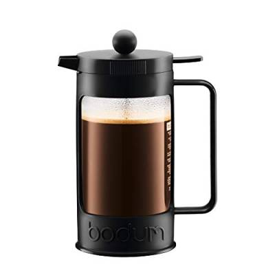 Bodum BEAN Kaffeebereiter für 8 Tassen (Press Filter System, Isoliert, Auslaufschutz, 1,0 liters) schwarz von Bodum