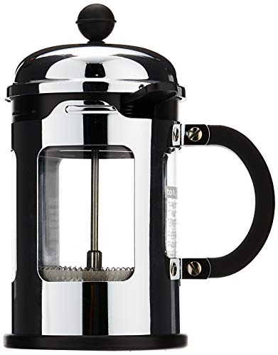 Bodum CHAMBORD Kaffeebereiter (French Press System, Auslaufschutz, Edelstahlrahmen, 0,5 liters) glänzend von Bodum