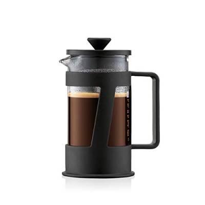 Bodum CREMA Kaffeebereiter (French Press System, Permanent Edelstahl-Filter, Sicherheits-Deckel, 0,35 liters) schwarz von Bodum