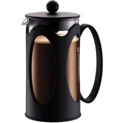Bodum kenya Kaffeebereiter (French Press System, Permanent Edelstahl-Filter, 1,0 liters) schwarz von Bodum