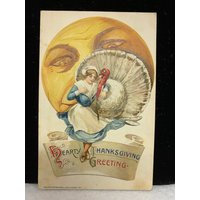 Thanksgiving Postkarte - Post Geschildert 1912 von BraunsAntiques