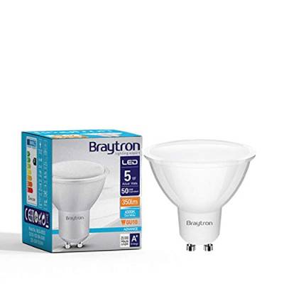 Braytron LED Leuchtmittel GU10 SMD 5W | 120° | 360 Lumen kaltweiß (6500 K) von Braytron