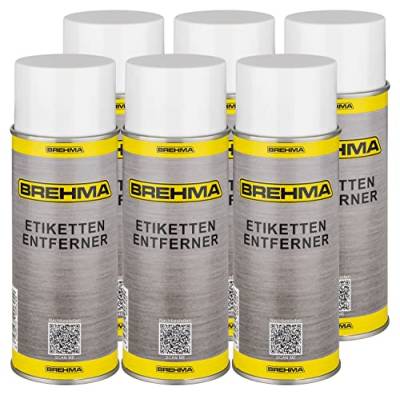 6x Etikettenentfernerspray Etikettenlöser Kleberentferner 400ml Aufkleberlöser von BREHMA