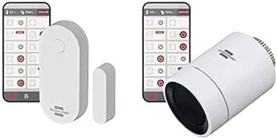 Brennenstuhl Connect Zigbee Tür- und Fensterkontakt TFK CZ 01 (Smart Home, kostenlose App) & Zigbee Heizkörperthermostat HT CZ 01 (Smarter Thermostat, kompatibel mit Alexa und Google Assistant) von Brennenstuhl
