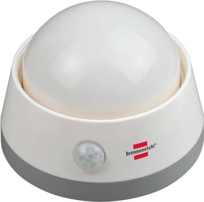 Brennenstuhl LED-Nachtlicht/Orientierungslicht mit Infrarot-Bewegungsmelder (sanftes Licht inkl. Push-Schalter und Batterien) weiß von Brennenstuhl