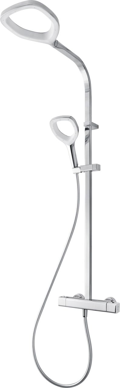 Breuer Duschsystem Aquamaxx Splash verchromt / weiß, mit Thermostat, Kopfbrause rund von Breuer