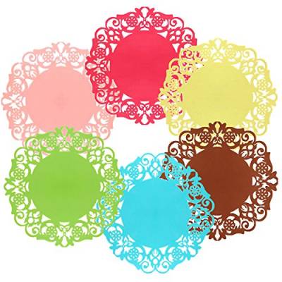 6 PCS Spitze Blume Robuster Untersetzer Silikon rutschfeste Grip Topflappen Tea Cup Mats hitzebeständig Hot Pad Isolierung Tischplatte Schutz Tisch-Sets von Brussels08