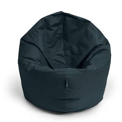 BuBiBag Sitzsack für Kinder und Jugendliche - Indoor und Outdoor Sitzkissen oder als Gaming Sitzsack, geliefert mit Füllung (100 cm Durchmesser, schwarz) von BuBiBag