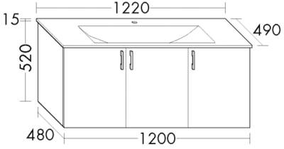 Burgbad Glas-Waschtisch und Waschtischunterschrank Sys30 PG2 Weiß Matt/Weiß, SFGP122464A0070 SFGP122464A0070 von Burgbad