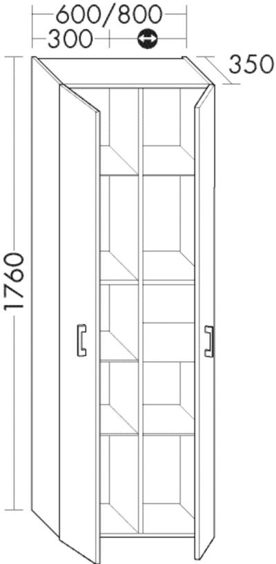 Burgbad Hochschrank Sys30 PG3 1760x600x350 Eiche Dekor Toffee, HSII060RF3166 HSII060RF3166 von Burgbad