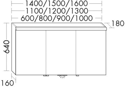 Burgbad Spiegelschrank Sys30 PG2 640x1000x180 Eiche Dekor Flanelle, SPLB100F2238 SPLB100F2238 von Burgbad