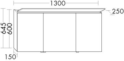 Burgbad Spiegelschrank Sys30 PG2 645x1300x250 Tectona Dekor Zimt, SENN130LF3424 SENN130LF3424 von Burgbad