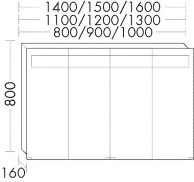 Burgbad Spiegelschrank Sys30 PG4 800x1400x160 Eiche Hellgrau, SPID140F3446 SPID140F3446 von Burgbad