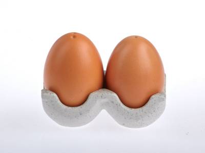 By Bers Salzstreuer Salz- und Pfefferstreuer Eier im Karton, (Salz- und Pfefferstreuer als Eier im Karton), ungewöhnliches und lustiges Design von By Bers