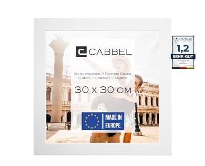 CABBEL Bilderrahmen 30x30 cm, Weiß, stabiles MDF-Holz Rahmen, bruchsicherem Plexi-Glas, zum Aufhängen, ideal für Fotos/Bilder/Collage von CABBEL