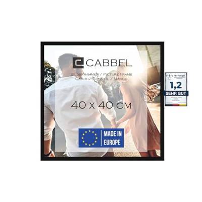 CABBEL Bilderrahmen 40x40 cm, Schwarz, stabiles MDF-Holz Rahmen, bruchsicherem Plexi-Glas, zum Aufhängen, ideal für Fotos/Bilder/Collage von CABBEL