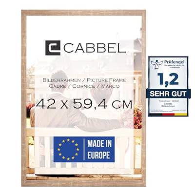 CABBEL Bilderrahmen 42x59,4 cm, Mokka, stabiles MDF-Holz Rahmen, bruchsicherem Plexi-Glas, zum Aufhängen, ideal für Fotos/Bilder/Collage von CABBEL