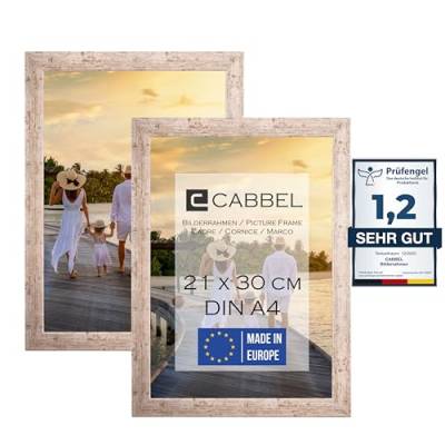 CABBEL Zweierpack (2 Stk.) Bilderrahmen DIN A4 21x30 MDF Holz-Rahmen in Birke | mit bruchsicherem Plexi-Glas/Modern von CABBEL