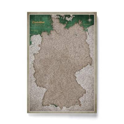 CANVASCALE Canvas Deutschlandkarte mit Pinnwand Kork zum Pinnen der Reiseziele - Wanddeko für Jeden Raum - Hochwertige Leinwand Bilder mit Deutschlandkarte (120x80 cm, Muster 14) von CANVASCALE